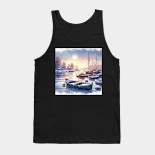 Winter River Boats Tank Top